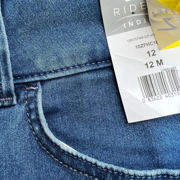 NWT Lee Rider Blue Crop Stretchy Pants 12 - Picture 3 of 4